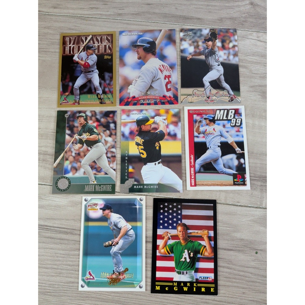 MARK McGWIRE LOT Of 8 Cards St. Louis Cardinals and Athletic Oakland